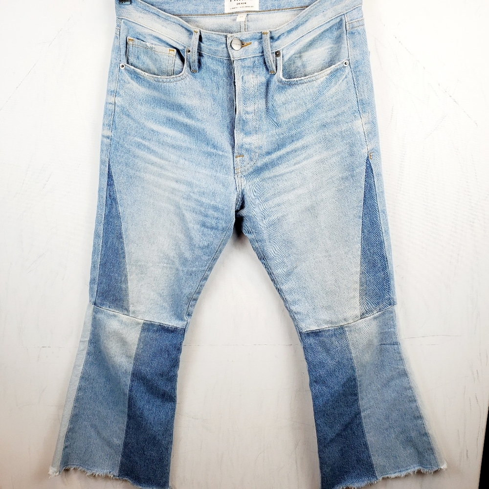 FRAME Patchwork Jeans High Waist Flare Ankle 27